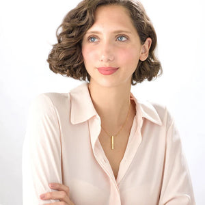 3D Bar Pendant Custom Name Necklace Rose Gold