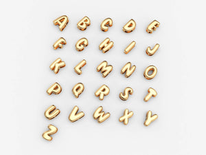 3D Bubble Name Chain Necklace Silver