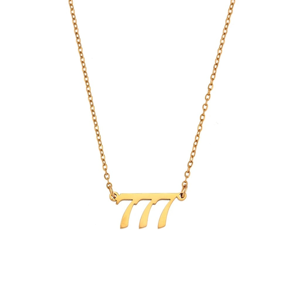 Angel Number Necklace Gold