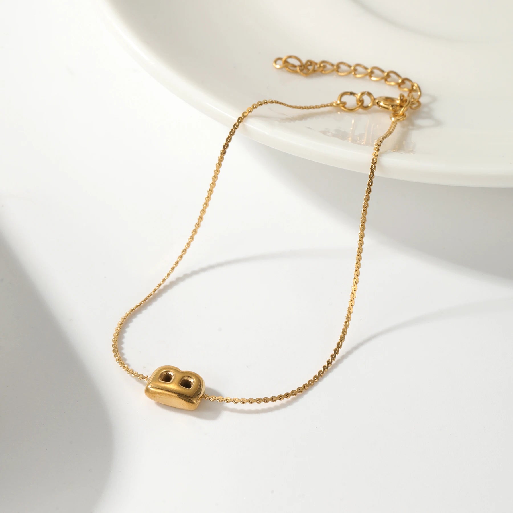 Mini Bubble Initial Bracelet Gold