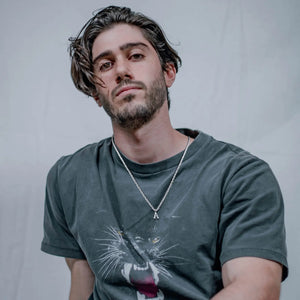 Classic Initial Necklace with Rope Chain Silver