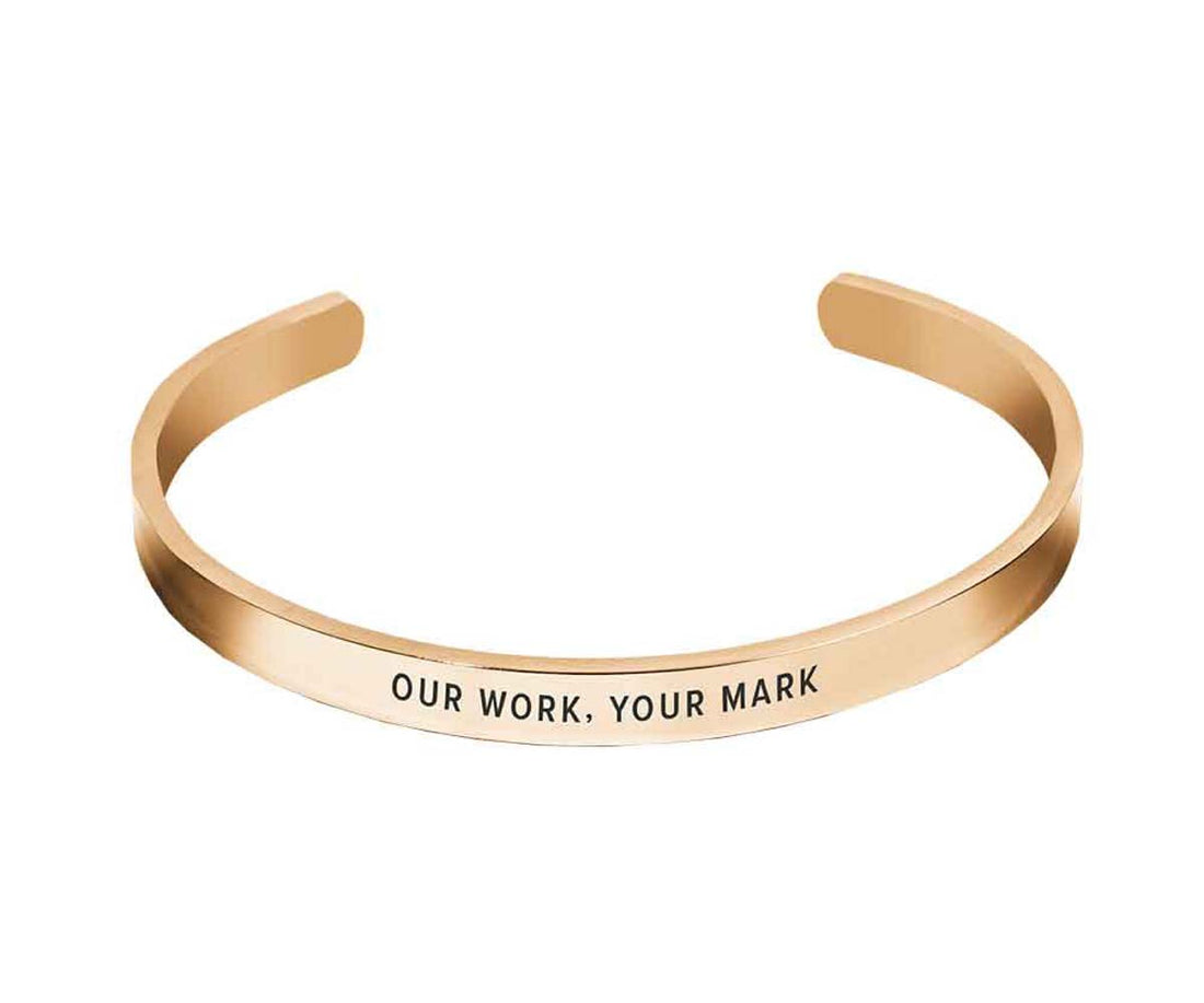Engraved Custom Cuff Bracelet Gold