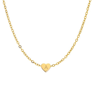 Minimalistic Heart Initial Necklace