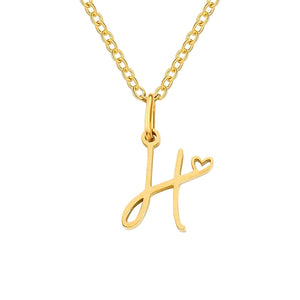 Paris Initial Necklace with Heart Accent