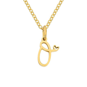 Paris Initial Necklace with Heart Accent