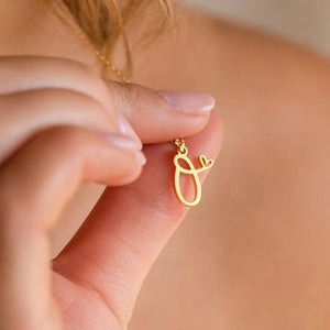 Paris Initial Necklace with Heart Accent