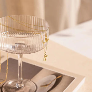 Paris Initial Necklace with Heart Accent