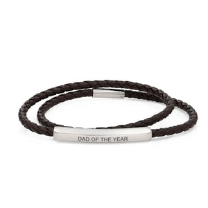 Personalized Double-Layer Leather Bracelet Brown