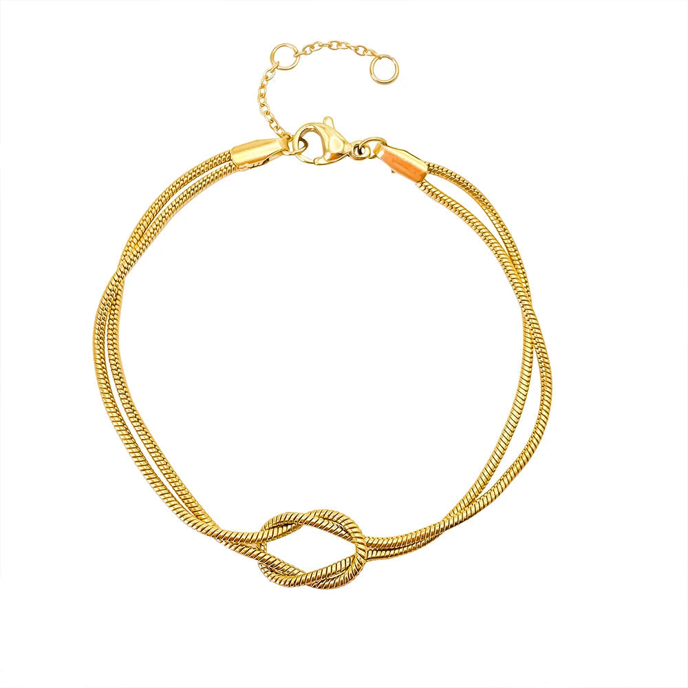 Snake Chain Infinity Bracelet Gold