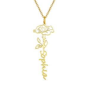 September aster birth flower name necklace