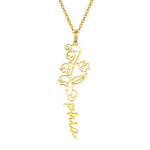 May lily of the valley birth flower name necklace
