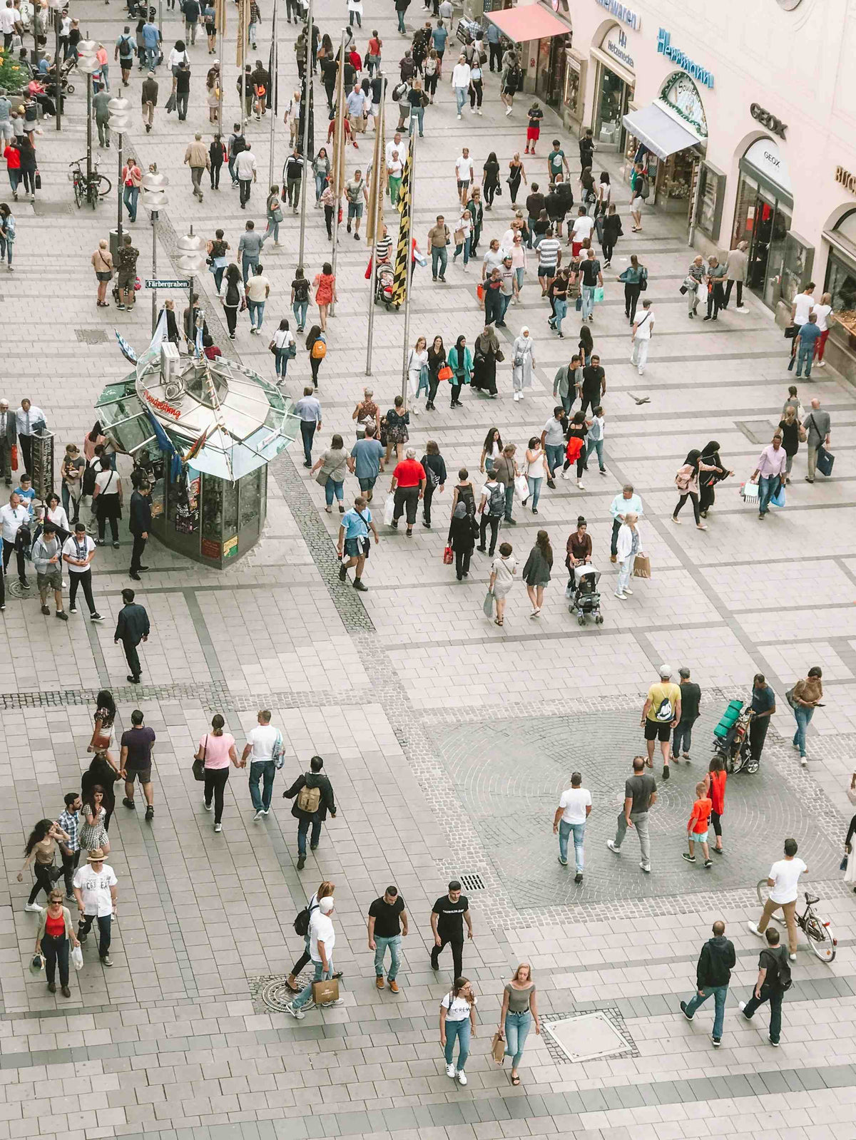 Lifestyle image people walking busy streets
