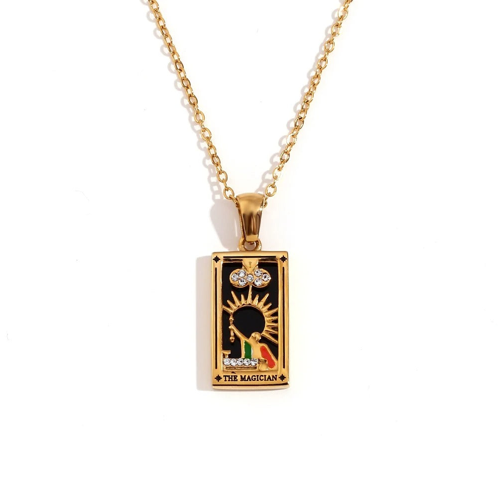 THE MAGICIAN© — Rectangle Pendant Necklace Gold
