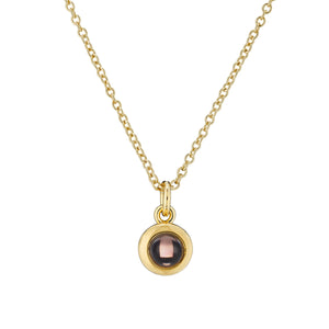 Circle Pendant Photo Necklace Gold
