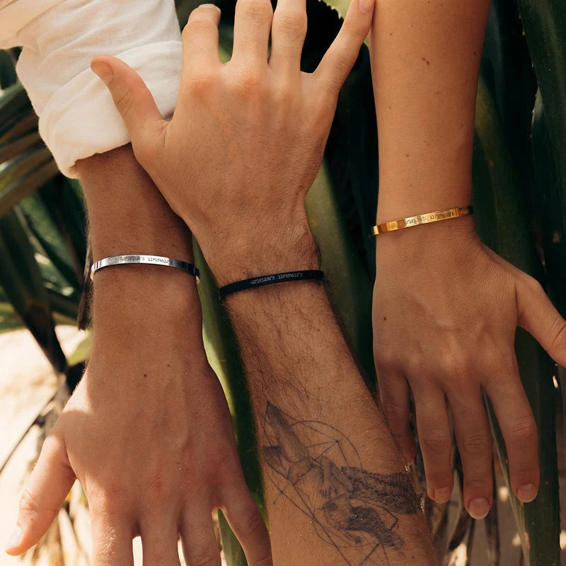 Engraved Custom Cuff Bracelet Gold