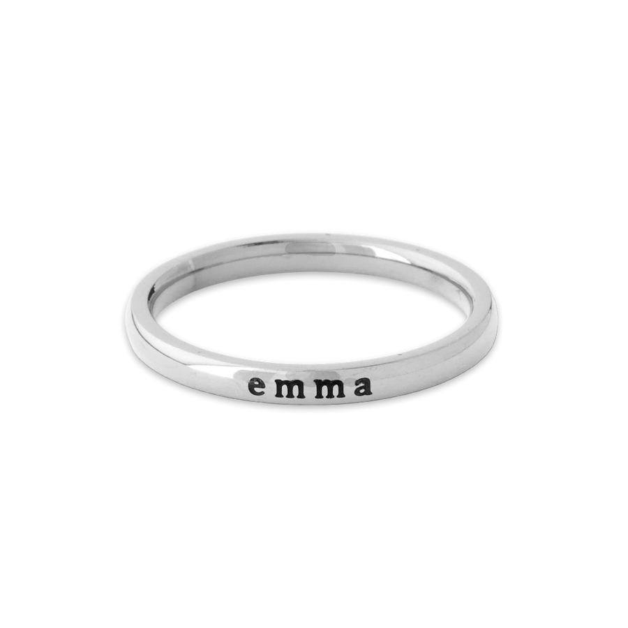 Tiny Stapelbarer Ring Mit Gravur Silber