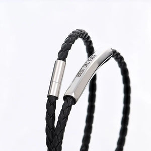 Personalized Double-Layer Leather Bracelet Brown