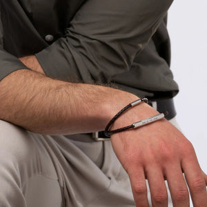 Personalized Double-Layer Leather Bracelet Brown