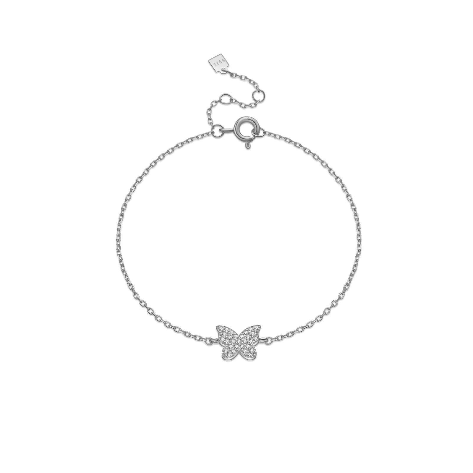 925 Sterling Silber Filigranes Schmetterlingsarmband