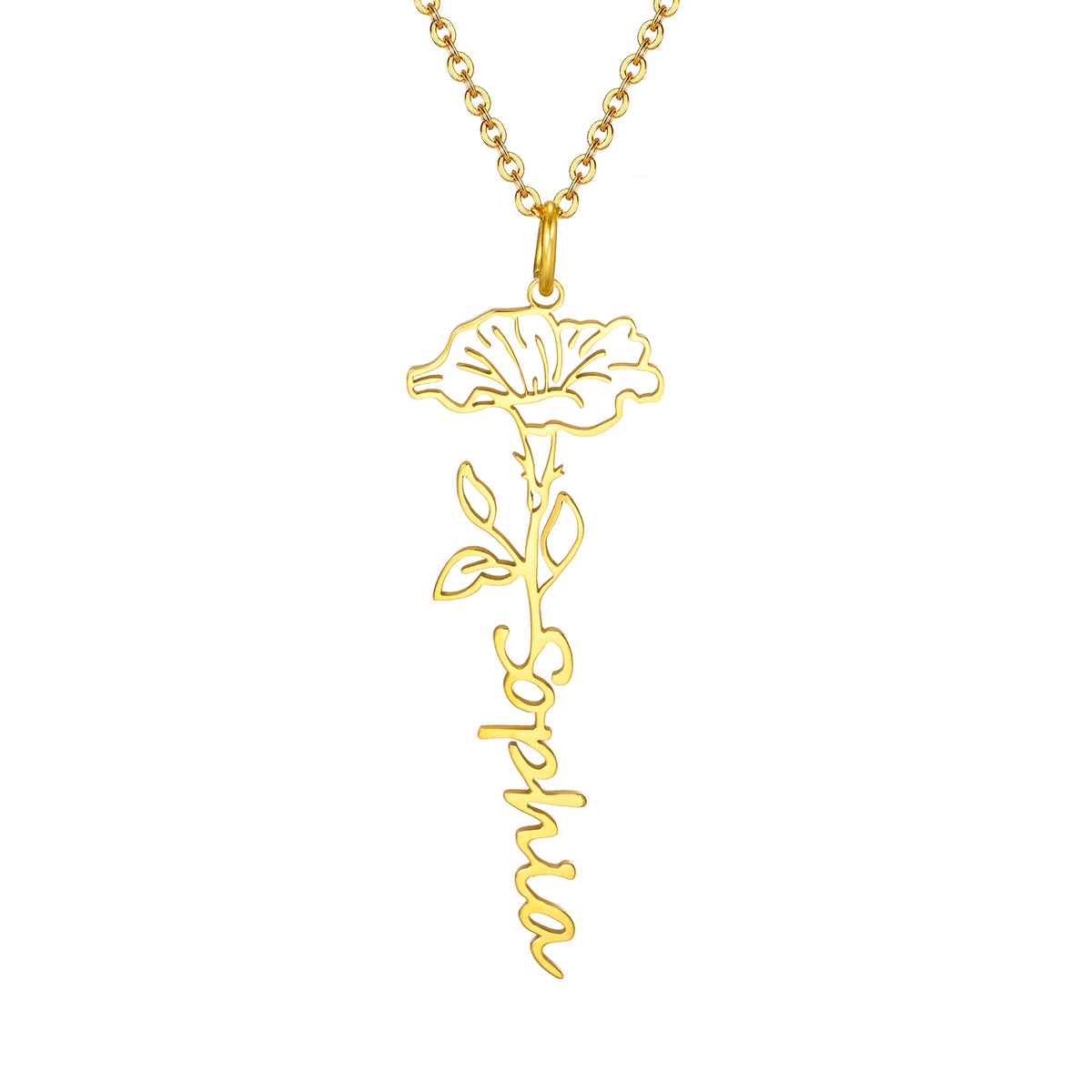 September aster birth flower name necklace