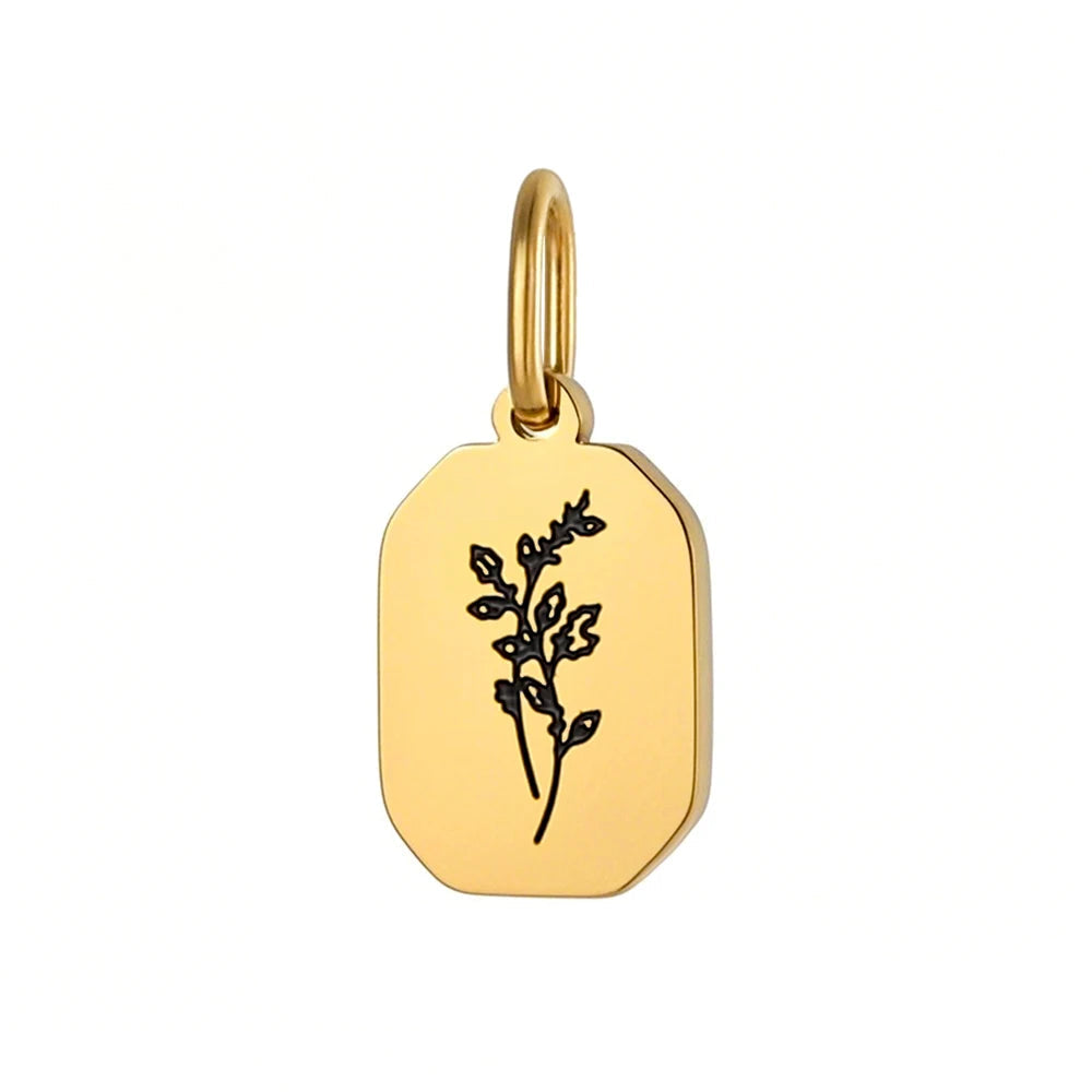 Gold Birth Flower Charm December
