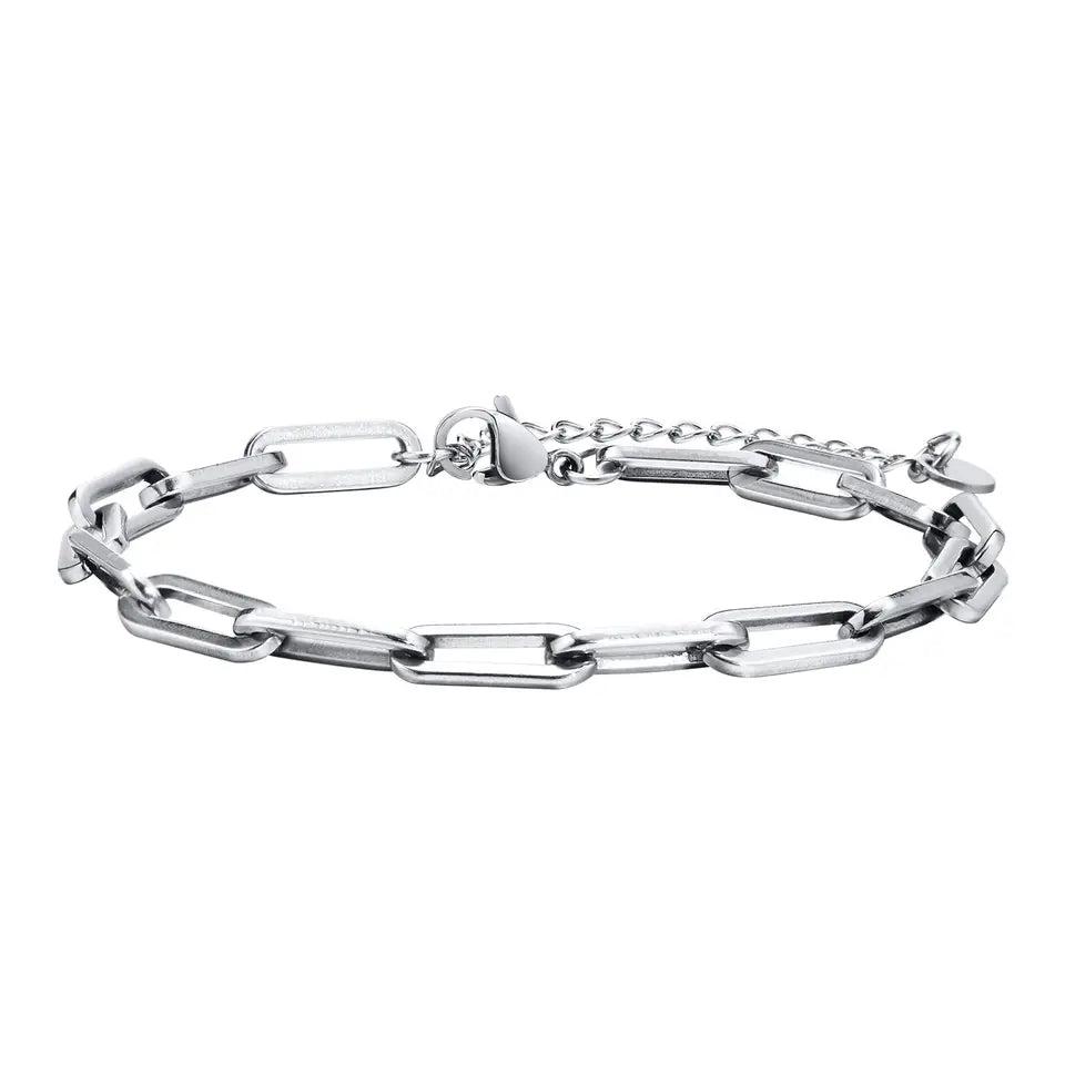 Silbernes Paperclip Armband