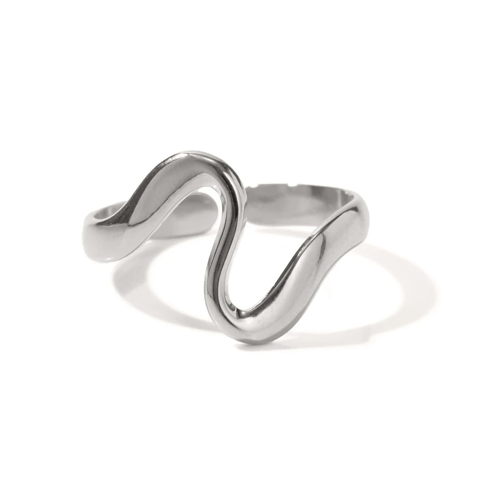 Raw Flow Ring Silber