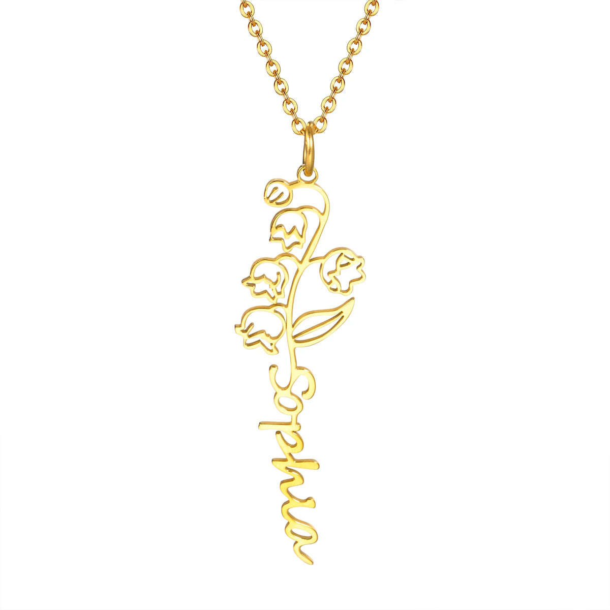 May lily of the valley birth flower name necklace