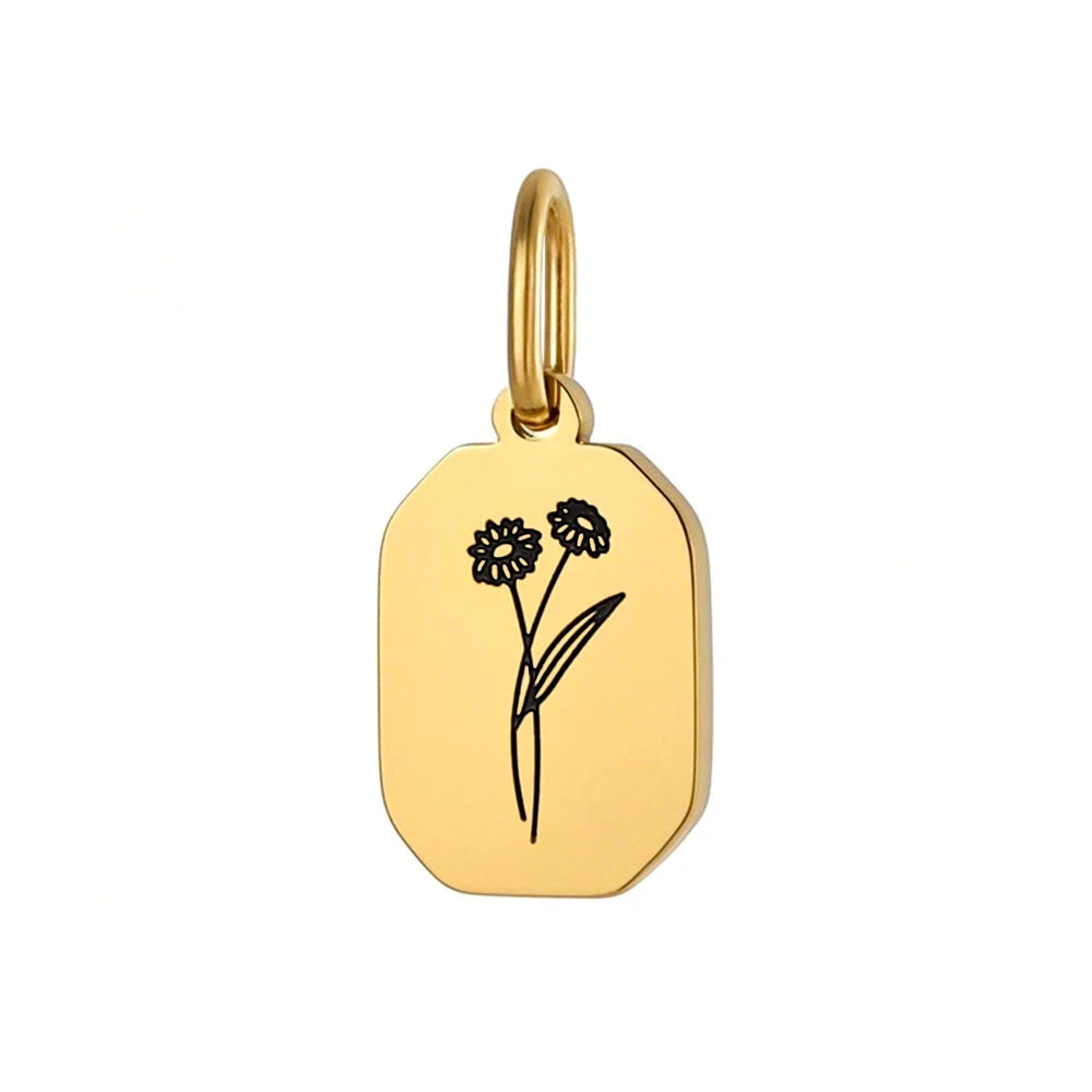 Gold Birth Flower Charm April