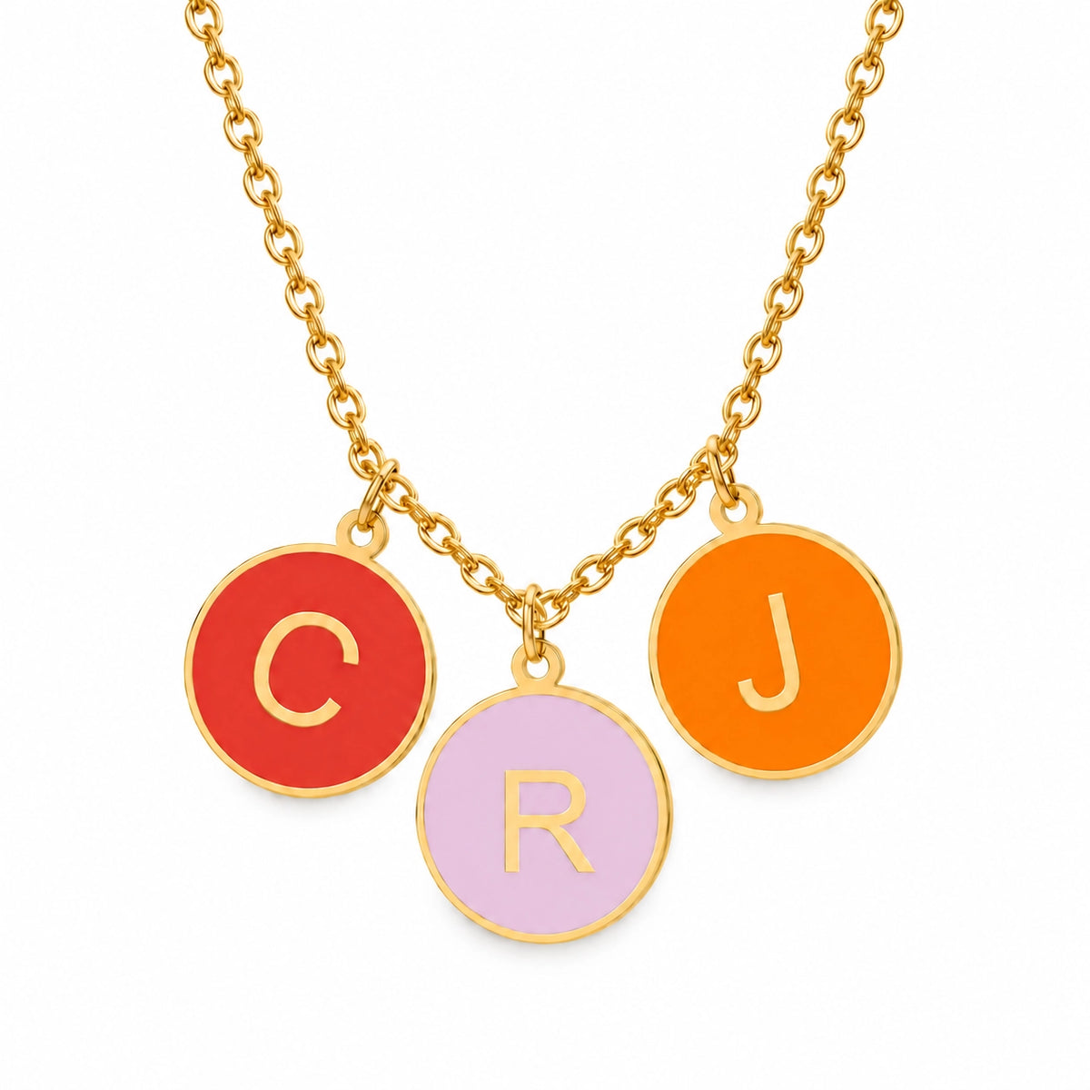 Colourful Enamel Initial Necklace