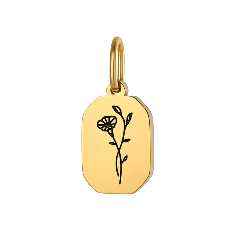 Gold Birth Flower Charm September