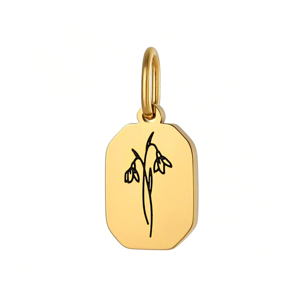 Gold Birth Flower Charm January