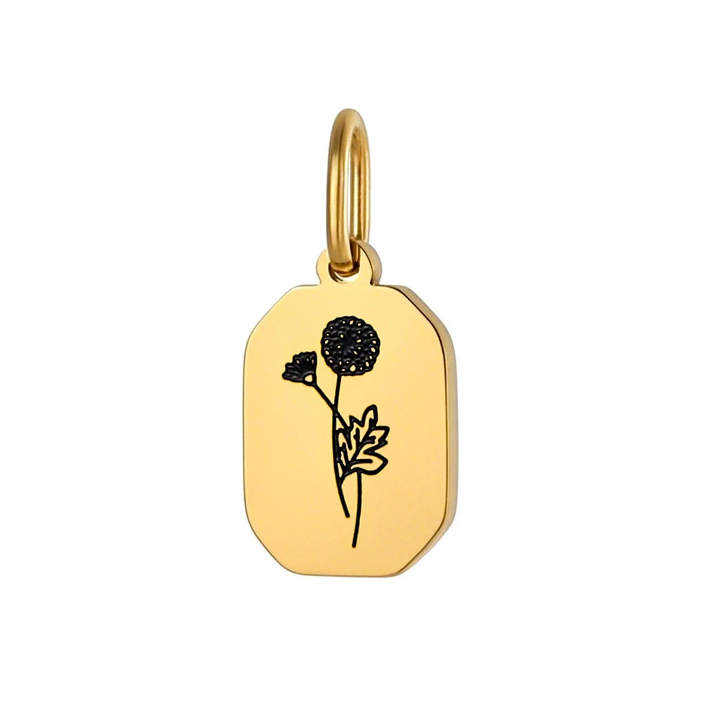Gold Birth Flower Charm November