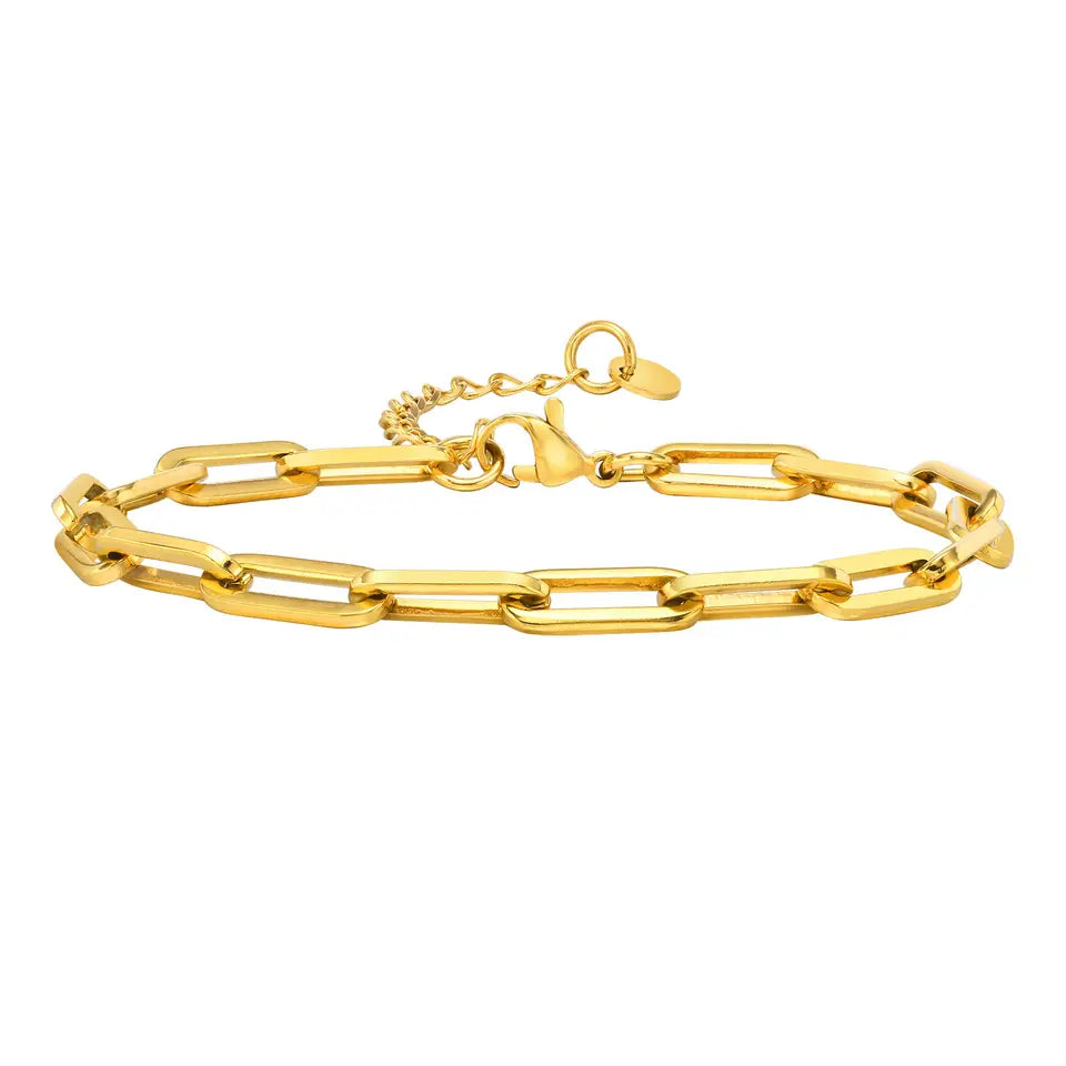 Goldenes Paperclip Armband