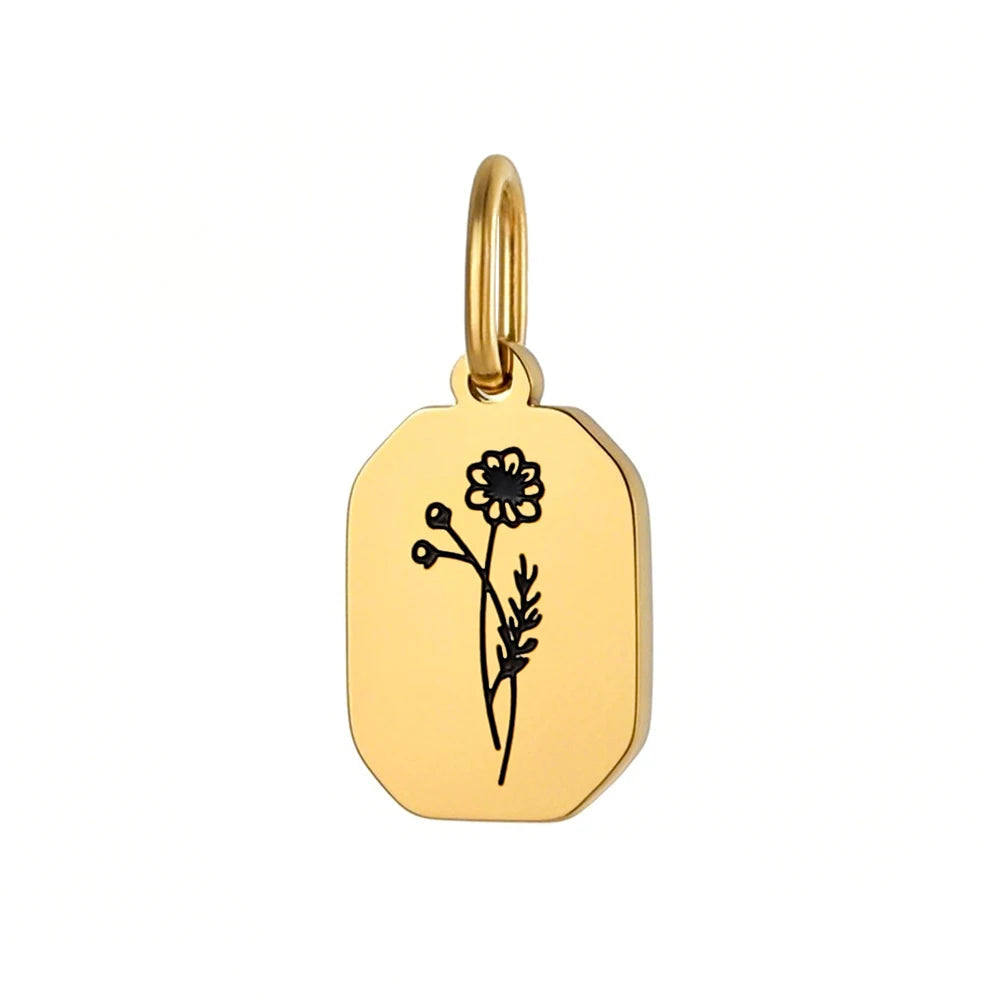 Gold Birth Flower Charm October