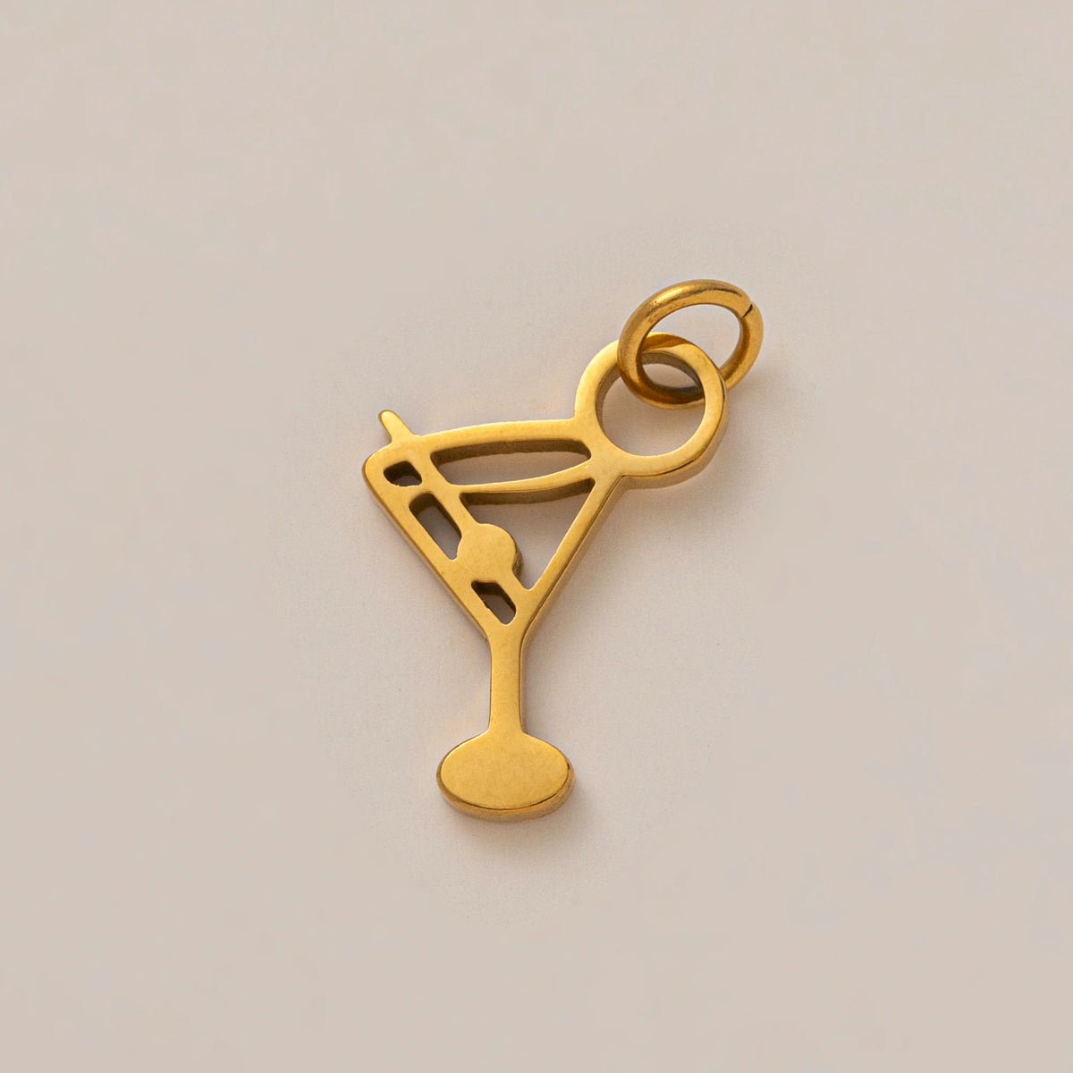 Gold Wine Glass Charm