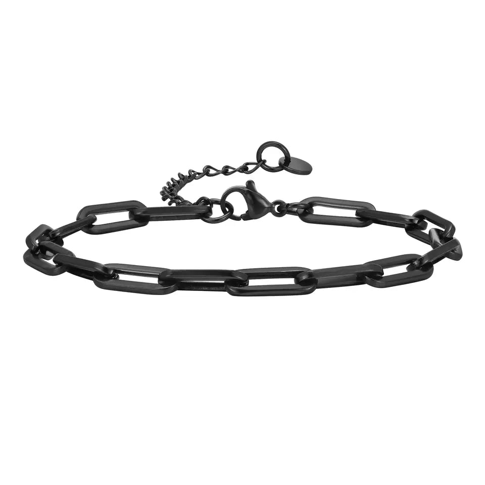 Schwarzes Paperclip Armband