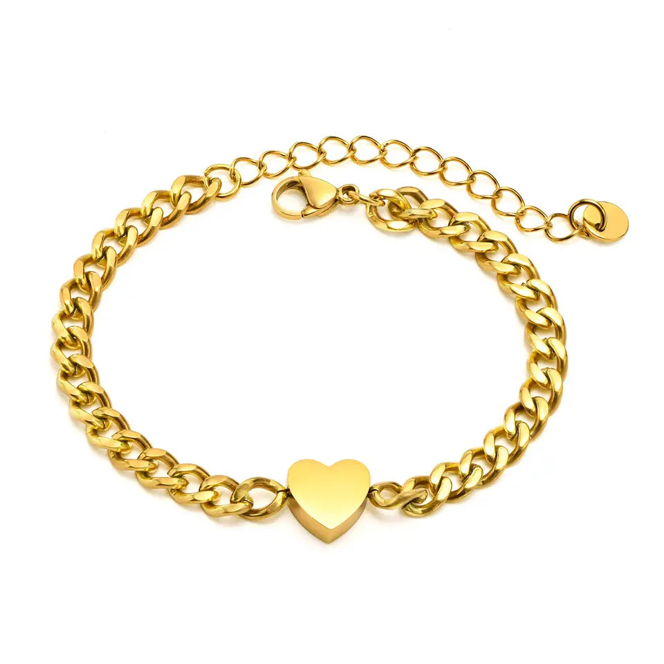 Herz Ketten Partnerarmband Gold