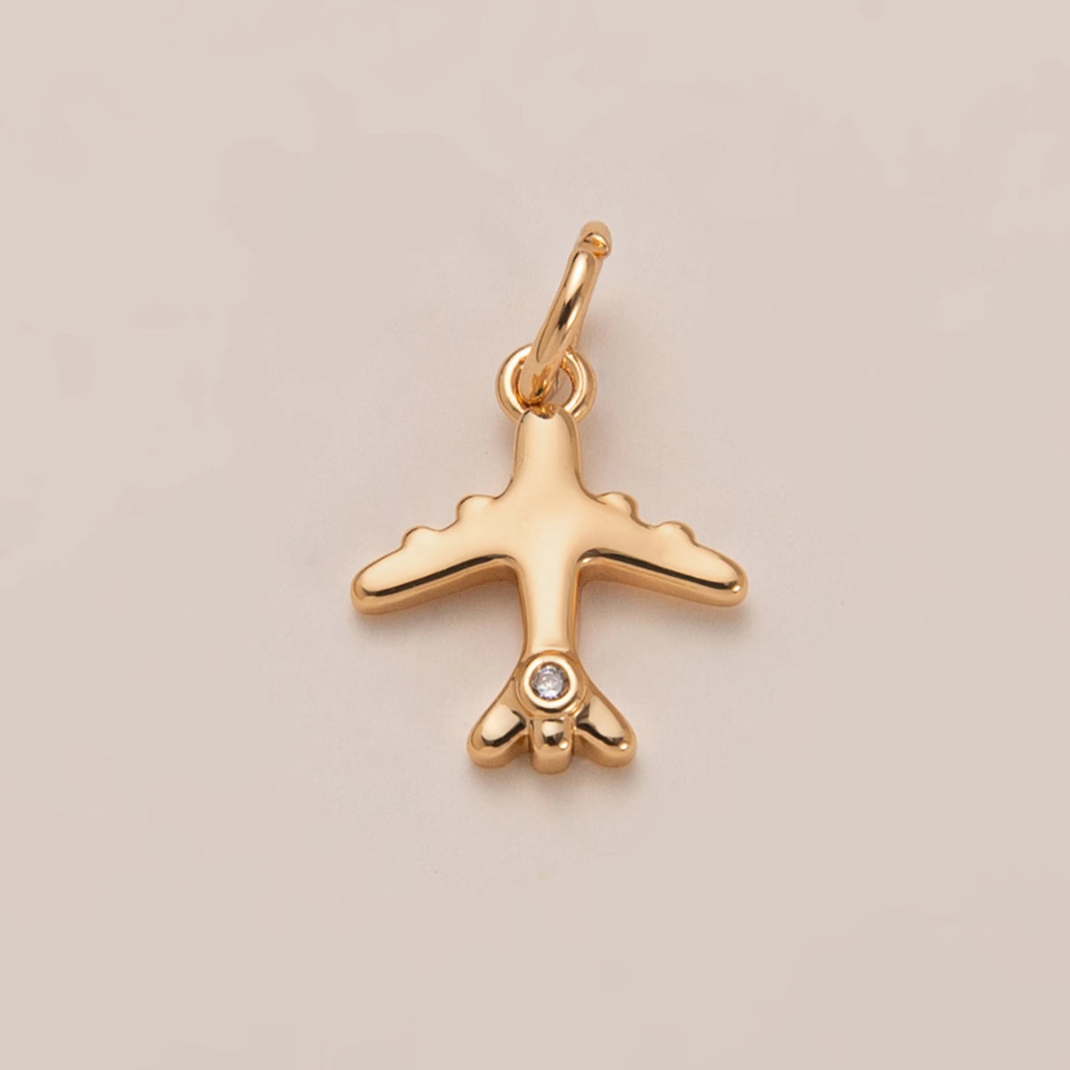 Gold Airplane Charm