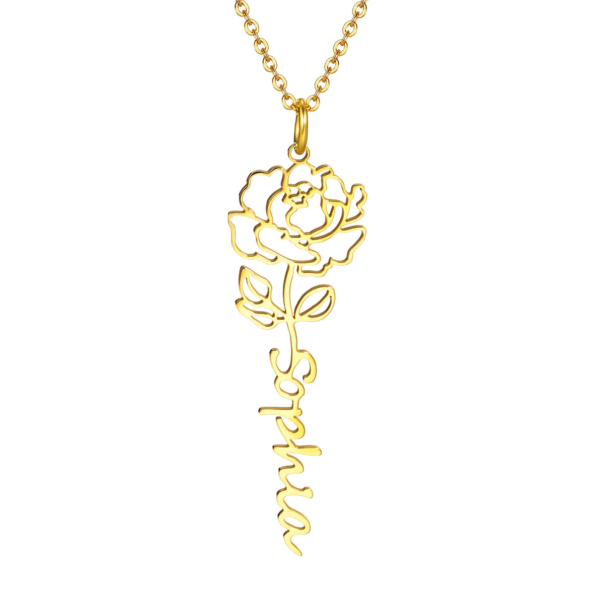 August gladiolus birth flower name necklace
