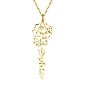 August gladiolus birth flower name necklace