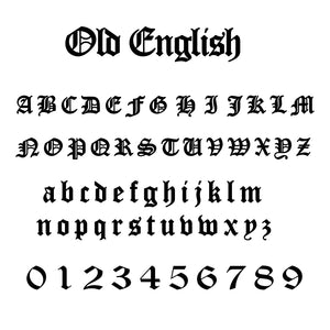Font guide old english custom name necklace
