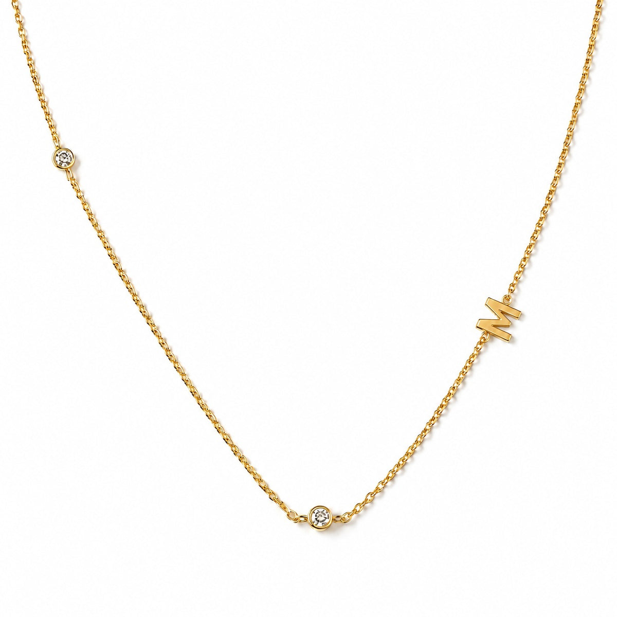 Petite Initial Necklace 18K Gold Plated