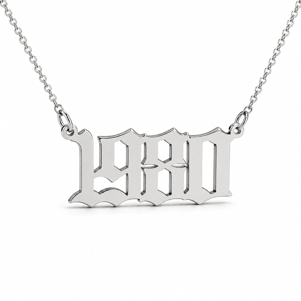 Oud-Engelse Jaartal Ketting Zilver