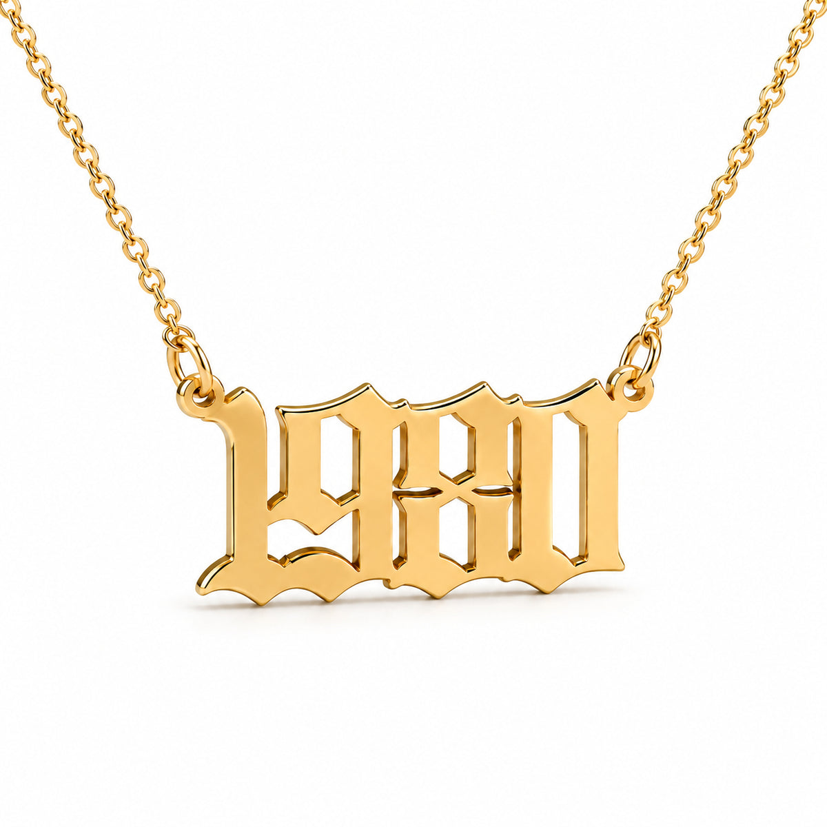 Oud-Engelse Jaartal Ketting Goud