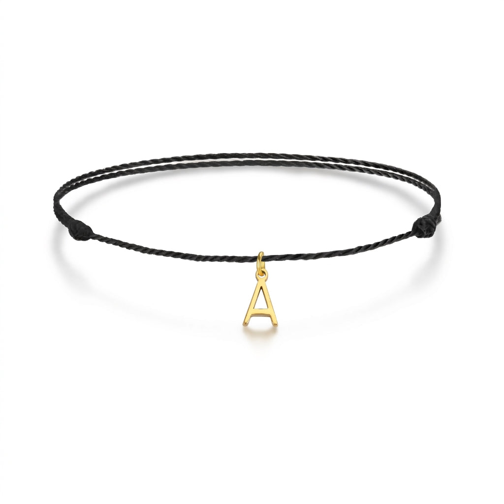 Gevlochten Koord Armband met Letter Bedel