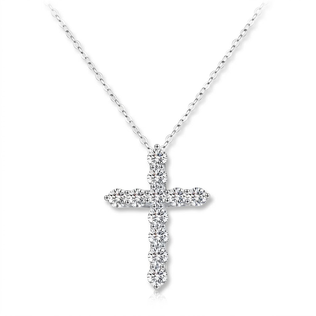 925 Sterling Zilver Moissanite Kruis Ketting