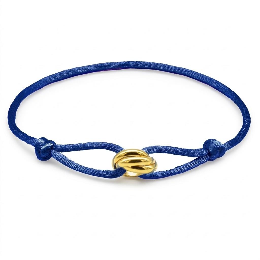 Navy Blue bracelet with a gold clasp on a white background
